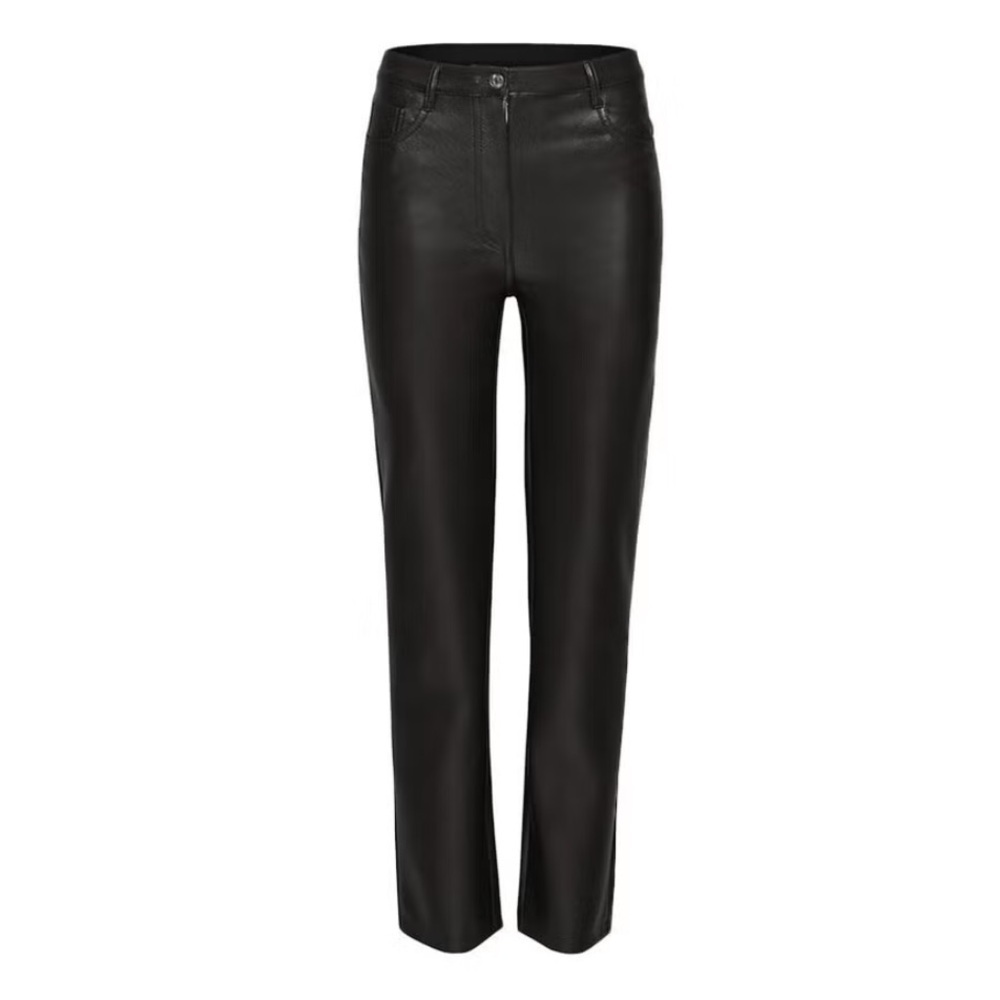 🌟WILFRED🌟 ARITZIA MELINA FAUX VEGAN LEATHER STRAIGHT LEG 5 POCKET PANT BLACK 0